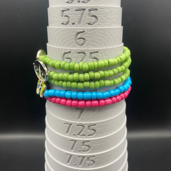 Powderpuff Girls Beaded Bracelets Lot 5 Blossom Bubbles Buttercup Cosplay Fan - Picture 7 of 8